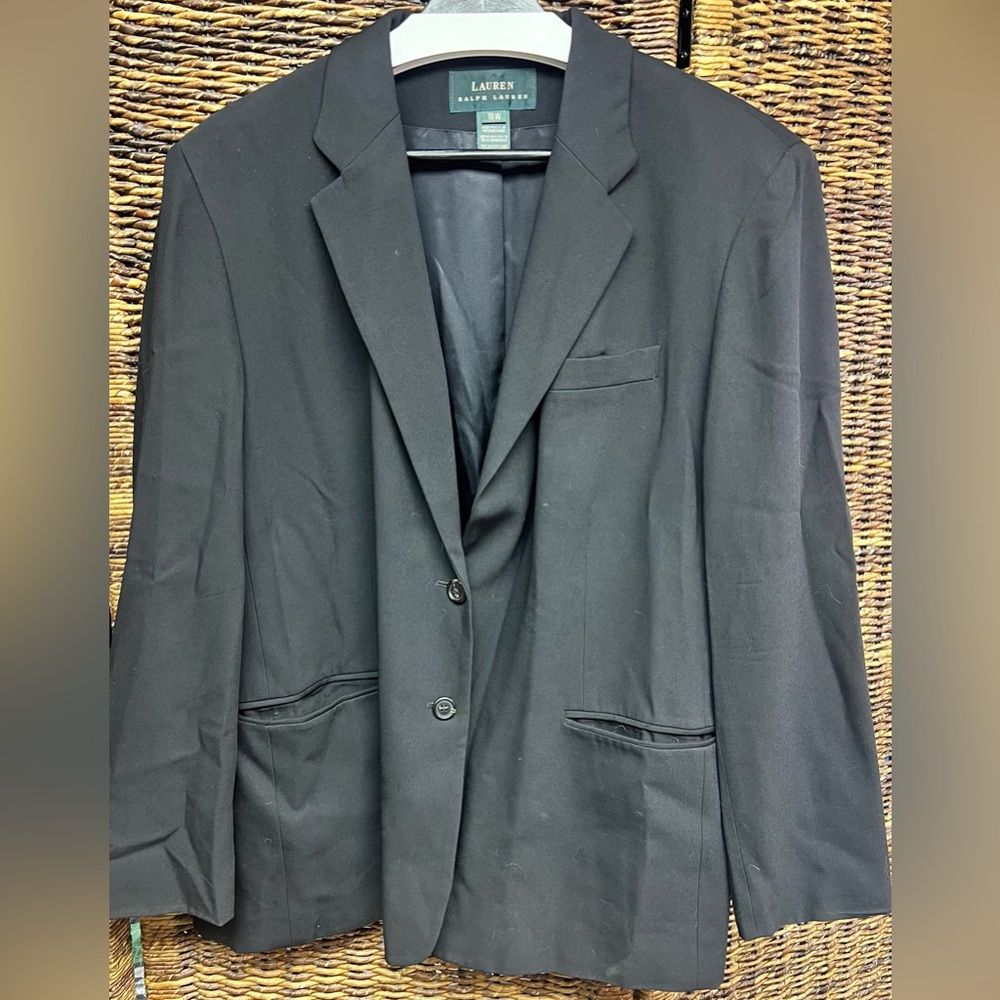 Ralph Lauren Black Womens Blazer, Size:18W, Paper tag, Made in USA